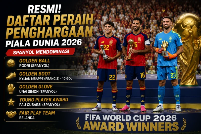 Resmi! Ini Daftar Peraih Penghargaan Piala Dunia 2026, Spanyol Mendominasi.webp